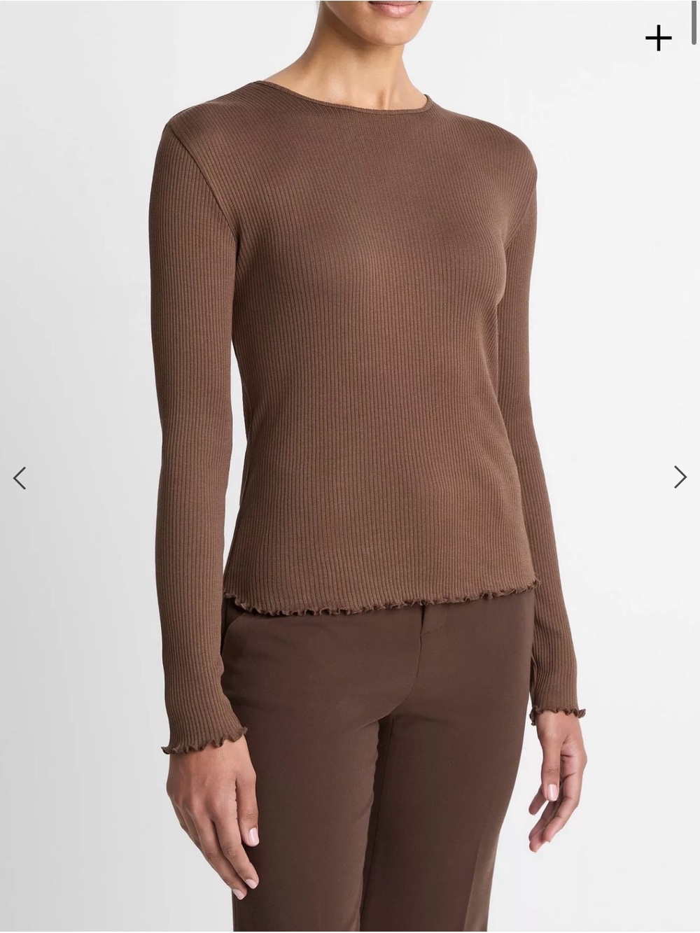 Vince NWOT brown ribbed long sleeve